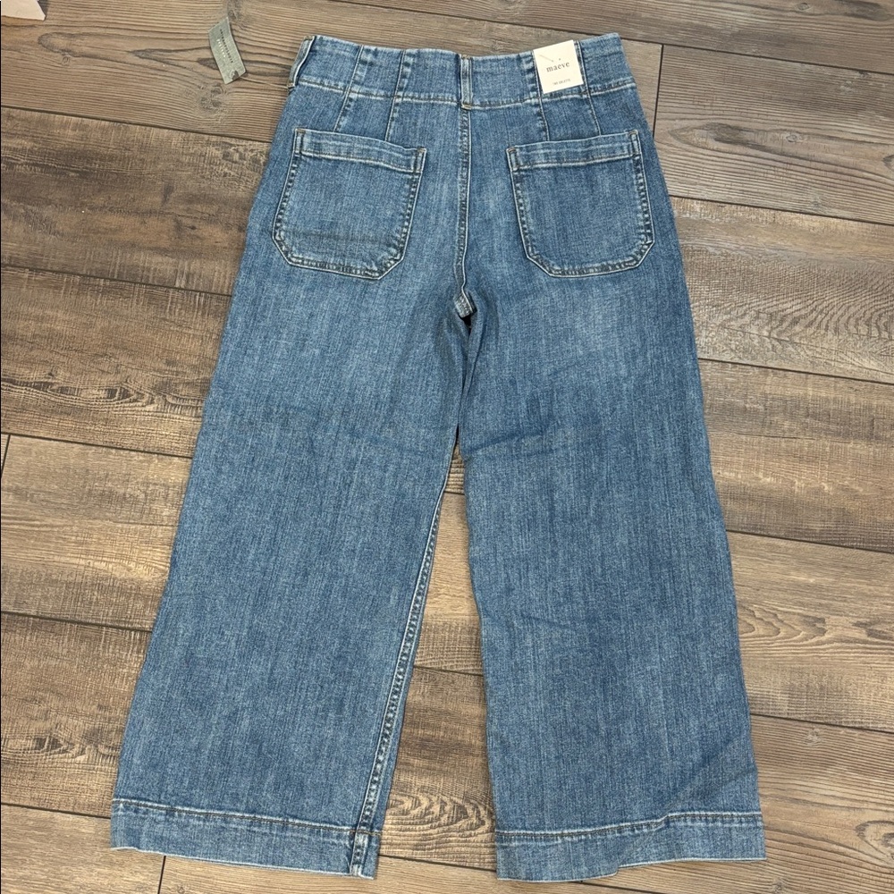 The Colette Crop High Rise Wide Leg Jeans by Maeve 27P - Picture 7 of 9